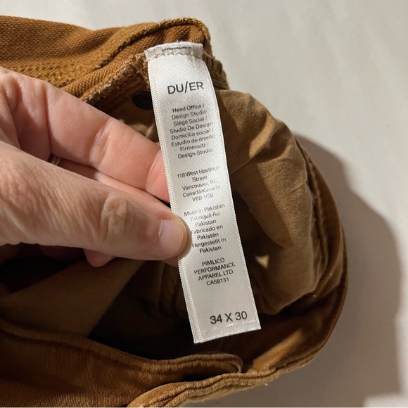 DU/ER Men's N2X Relaxed Fit Mustard Pants 34/30 - Picture 8 of 12